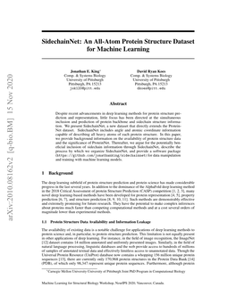 Arxiv:2010.08162V2 [Q-Bio.BM] 15 Nov 2020 1.1 Protein Structure Data Availability and Information Leakage