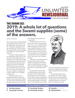 2019: a Whole Lot of Questions and the Swami Supplies (Some) of the Answers