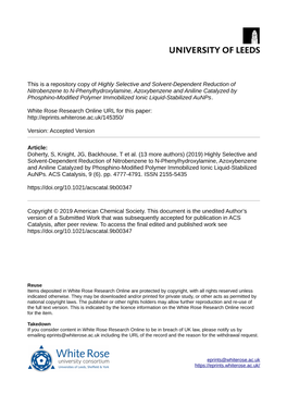 Highly Selective and Solvent-Dependent Reduction Of