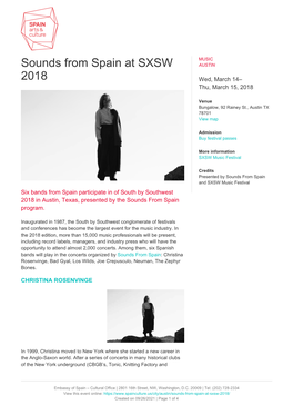 Sounds from Spain at SXSW 2018