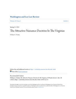 The Attractive Nuisance Doctrine in the Virginias, 10 Wash