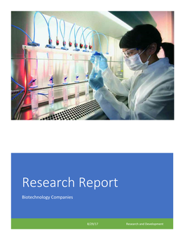 Research Report Biotechnology Companies