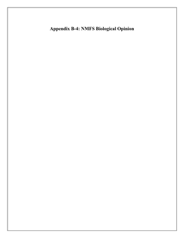 Appendix B-4: NMFS Biological Opinion