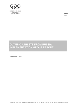 Olympic Athlete from Russia Implementation Group Report