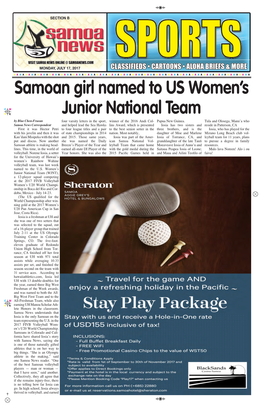 Samoan Girl Named to US Women's Junior National Team