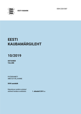 Eesti Kaubamärgileht 10/2019