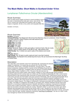 Short Walks in Scotland Under 10 Km Lumphanan-Tullochvenus Circular