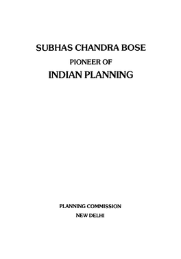 Subhas Chandra Bose Indian Planning