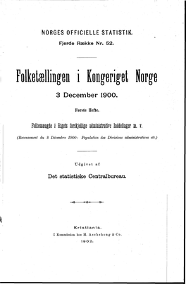 Folketællingen I Kongeriket Norge 3 December 1900