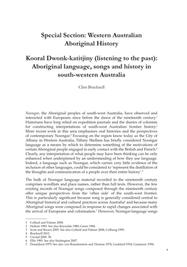 Western Australian Aboriginal History Kooral Dwonk-Katitjiny