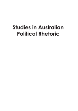 Studies in Australian Political Rhetoric