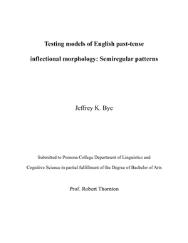 Testing Models of English Past-Tense Inflectional Morphology