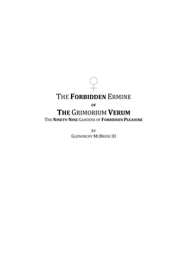 The Forbidden Ermine the Grimorium Verum