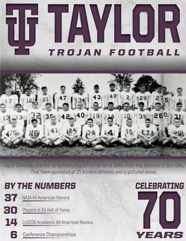 TAYLOR UNIVERSITY FOOTBALL 70TH SEASON EMAT | Every Man a Trojan