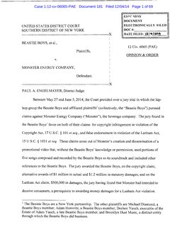 Case 1:12-Cv-06065-PAE Document 181 Filed 12/04/14 Page 1 of 69 Case 1:12-Cv-06065-PAE Document 181 Filed 12/04/14 Page 2 of 69