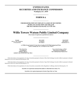 Willis Towers Watson Public Limited Company (Exact Name of Registrant As Specified in Its Charter)