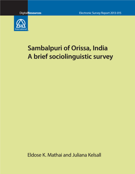 Sambalpuri of Orissa, India a Brief Sociolinguistic Survey