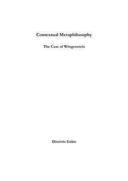 Contextual Metaphilosophy