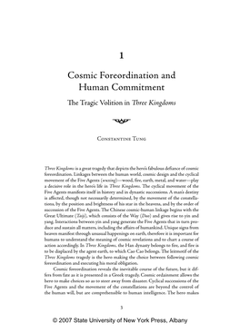 1 Cosmic Foreordination and Human Commitment