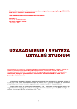 Uzasadnienie I Synteza Ustaleń Studium