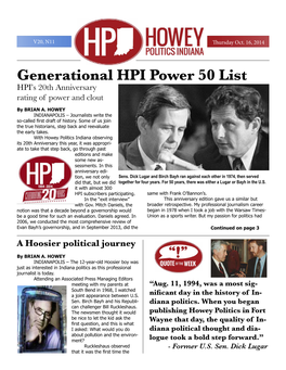Generational HPI Power 50 List HPI’S 20Th Anniversary Rating of Power and Clout by BRIAN A