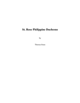 St. Rose Philippine Duchesne