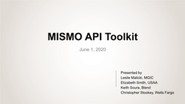 MISMO API Toolkit