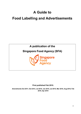 A Guide to Food Labelling and Advertisements