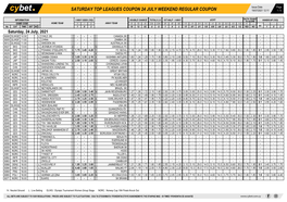 Saturday Top Leagues Coupon 24 July Weekend Regular Coupon 19/07/2021 12:11 1 / 5