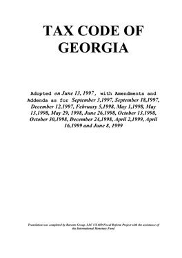 Tax Code of Georgia