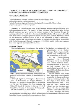 The Reactivation of Ancient Landslides in the Emilia-Romagna Region (Italy): Risk-Reduction Strategies