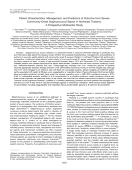 Patient Characteristics, Management, and Predictors of Outcome From