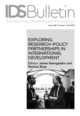 EXPLORING RESEARCH–POLICY PARTNERSHIPS in INTERNATIONAL DEVELOPMENT Editors James Georgalakis and Pauline Rose