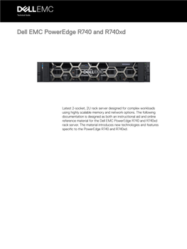 Dell EMC Poweredge R740 and R740xd Technical