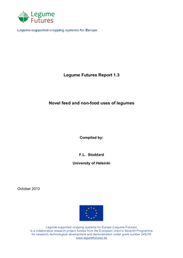 Legume Futures Report 1.3 Novel Feed and Non-Food Uses of Legumes