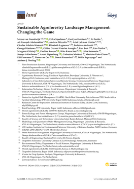 Sustainable Agroforestry Landscape Management: Changing the Game