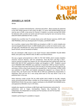 ARABELLA WEIR Writer