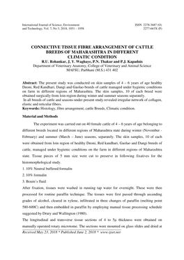 Connective Tissue Fibre Arrangement of Cattle Breeds of Maharashtra in Different Climatic Condition R.U