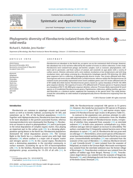 Phylogenetic Diversity of Flavobacteria Isolated from the North Sea On