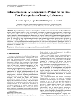 Solvatochromism, Solvents Properties, Solvent Scales, Betaine ET30