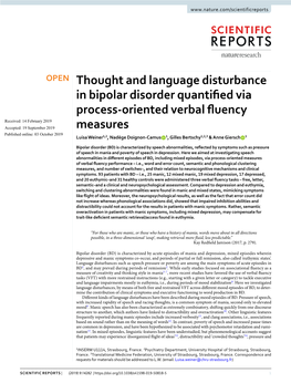 Thought and Language Disturbance in Bipolar Disorder Quantified Via