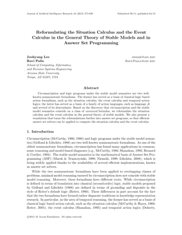 Reformulating the Situation Calculus and the Event Calculus in the General Theory of Stable Models and in Answer Set Programming