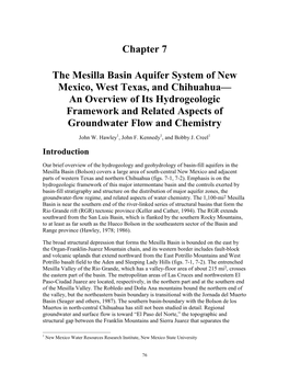 Chapter 7 the Mesilla Basin Aquifer