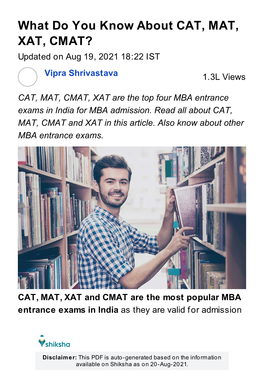 What Is the Full Form of CAT, MAT, XAT? | Shiksha.Com