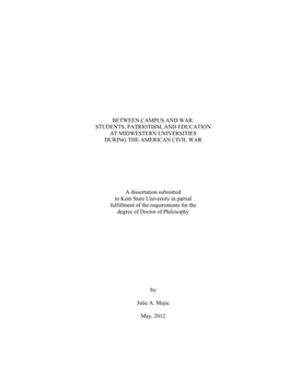 Students, Patriotism, and Education at Midwestern Universities During the American Civil War