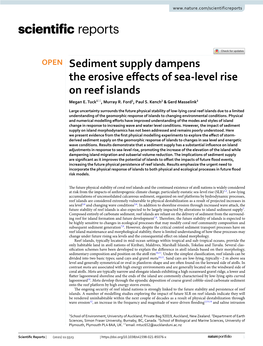 Sediment Supply Dampens the Erosive Effects of Sea-Level Rise on Reef