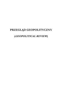 Geopolitical Review) Rok (Year): 2016 Tom (Volume