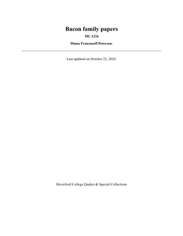 Bacon Family Papers MC.1226 Diana Franzusoff Peterson