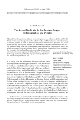 The Second World War in Historiography and Public Debate