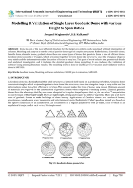 Modelling & Validation of Single Layer Geodesic Dome With